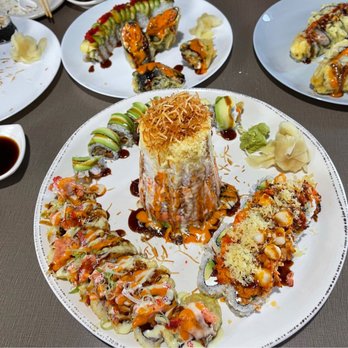 Sushi Factory - a variety of sushi dishes on a table - Japanese Near Me - Columbus, Ohio Sushi Factory - a variety of sushi dishes on a table - Japanese Near Me - Columbus, Ohio