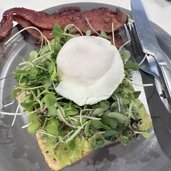 Coffeebar - Downtown - Avocado with side of poached egg and bacon - Coffee & Tea Near Me - Truckee, California Coffeebar - Downtown - Avocado with side of poached egg and bacon - Coffee & Tea Near Me - Truckee, California