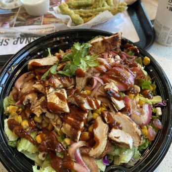 Habit Burger & Grill - Bbq chicken salad and tempura green beans. - Salad Near Me - Atwater, California Habit Burger & Grill - Bbq chicken salad and tempura green beans. - Salad Near Me - Atwater, California