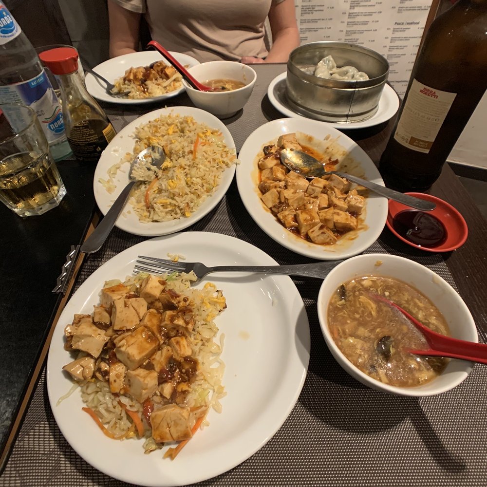 Spicy Tofu  Fried Rice Hot & Sour  Vegetable Dumplings