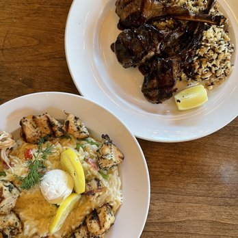 Opa! Authentic Greek - Lemon Chicken Orzo, Paidakia (Lamb Chops)** - Mediterranean Near Me - Santa Clara, California