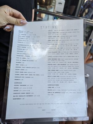 Menu photo 7 Tartine Bakery San Francisco, CA Menu photo 7 Tartine Bakery San Francisco, CA