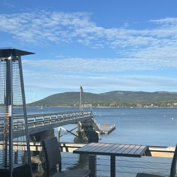 Batson River Fish Camp - View from our seat inside - Cocktail Bars Near Me - Southwest Harbor, Maine