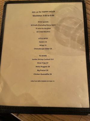 Menu photo 1 Little Pub Old Saybrook Old Saybrook, CT Menu photo 1 Little Pub Old Saybrook Old Saybrook, CT