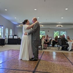 A Divine Time Wedding DJ Service - First dance of Brooke & Christopher at Harmony Springs Center in Green.