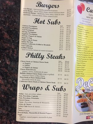 Menu photo 2 DeCaro's Pizzeria & Italian Eatery Brick, NJ
