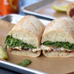 Martinelli's Market - Bakery & Deli - Prosciutto & Fig Sandwich ($16.95) - prosciutto, mozzarella, house-made Mission fig jam, arugula on baguette