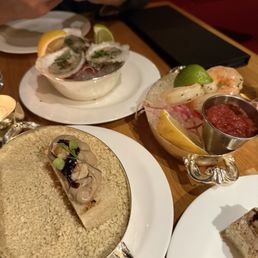 Appetizers: PB&J, oysters, shrimp cocktail Appetizers: PB&J, oysters, shrimp cocktail