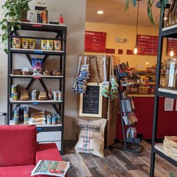 Super cute space with food items for sale organized by country of origin. Super cute space with food items for sale organized by country of origin.