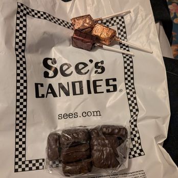 See's Candies - Dark chocolate California brittle bag and lollipops - Candy Stores Near Me - Burlingame, California See's Candies - Dark chocolate California brittle bag and lollipops - Candy Stores Near Me - Burlingame, California