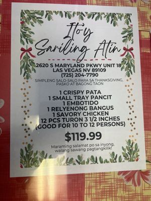 Menu photo 1 Itoy' Sariling Atin Las Vegas, NV Menu photo 1 Itoy' Sariling Atin Las Vegas, NV