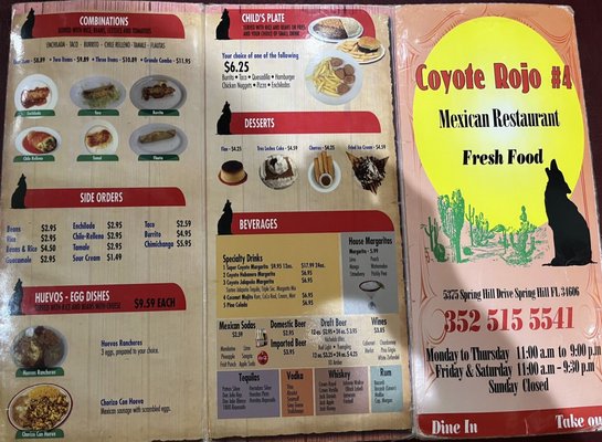 Menu photo 8 Coyote Rojo # 4 Spring Hill, FL