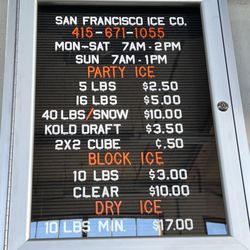 San Francisco Ice - Prices as of January 2023