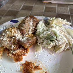 Buddy's Italian Restaurant - Chicks special with meatballs and salad