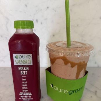 Pure Green - PB & J Smoothie and beet juice - Juice Bars & Smoothies Near Me - San Diego, California