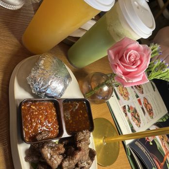 Thai's Thumbz - Heavenly beef, orange blossom tea, matcha with cheese foam - Thai Near Me - Sugar Land, Texas