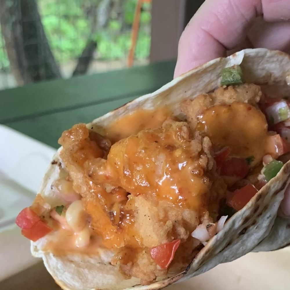 Foragers Canteen - Shrimp Elote Taco - Tacos Near Me - Sylva, North Carolina Foragers Canteen - Shrimp Elote Taco - Tacos Near Me - Sylva, North Carolina