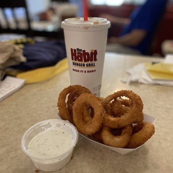 Habit Burger & Grill - onion rings and a drink - Burgers Near Me - Seal Beach, California Habit Burger & Grill - onion rings and a drink - Burgers Near Me - Seal Beach, California