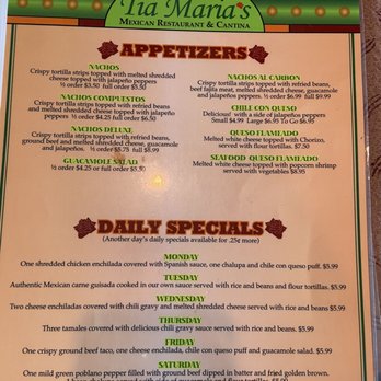 Tia Maria's - menu - Mexican Near Me - Houston, Texas Tia Maria's - menu - Mexican Near Me - Houston, Texas