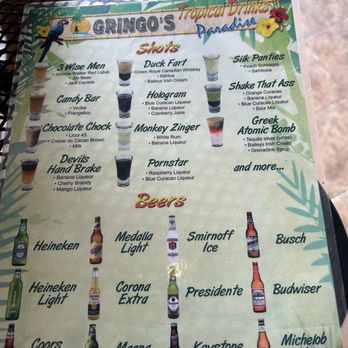 Gringo's Bar & Grill - Shots and beer menu - Bars Near Me - Luquillo, Puerto Rico Gringo's Bar & Grill - Shots and beer menu - Bars Near Me - Luquillo, Puerto Rico