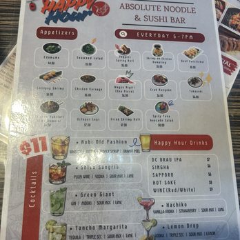 Absolute Noodle and Sushi Bar - Happy Hour menu - Asian Fusion Near Me - Washington, DC, District of Columbia Absolute Noodle and Sushi Bar - Happy Hour menu - Asian Fusion Near Me - Washington, DC, District of Columbia