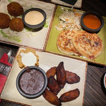 Mayan Kitchen - From up to the left: Croquetas de Picadillo, Papusas, Platanos Fritos - Latin American Near Me - Chattanooga, Tennessee Mayan Kitchen - From up to the left: Croquetas de Picadillo, Papusas, Platanos Fritos - Latin American Near Me - Chattanooga, Tennessee