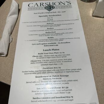 Carshon's - Delis Near Me - Fort Worth, Texas