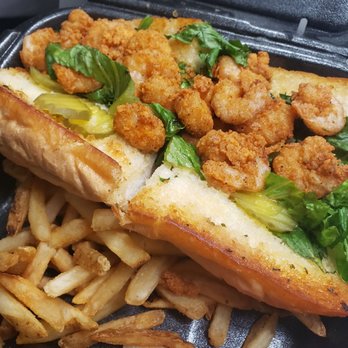 Shrimp Basket - Po'Boy & fries - Seafood Near Me - Destin, Florida Shrimp Basket - Po'Boy & fries - Seafood Near Me - Destin, Florida
