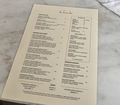 Menu photo 4 Tower Bar Los Angeles, CA