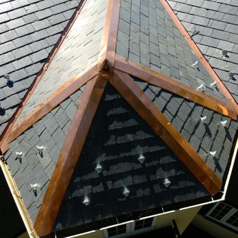 DNB Roofing - This natural slate roof in Arlington, VA has the copper picture frame treatment! Copper hips and valleys. - Roofing Near Me - Rockville, Maryland