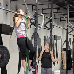 Crossfit Mount Kisco - Becky's first pull ups in a workout!