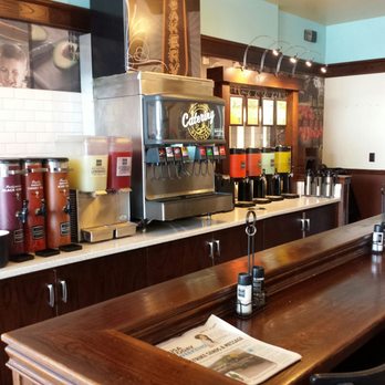 Corner Bakery Cafe - Drink refill station where you can get your own drinks and free refills. - Cafes Near Me - Round Rock, Texas