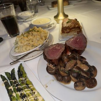 Christy's - Grilled Asparagus, Truffle Mac & Cheese, potatoes au gratin and the Filet Mignon - Steakhouses Near Me - Coral Gables, Florida Christy's - Grilled Asparagus, Truffle Mac & Cheese, potatoes au gratin and the Filet Mignon - Steakhouses Near Me - Coral Gables, Florida