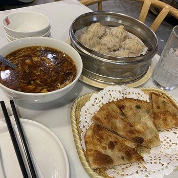 Dumpling House - P02.Green Onion Pancake, S01.Hot Sour Soup, soup dumplings - Chinese Near Me - Frisco, Texas
