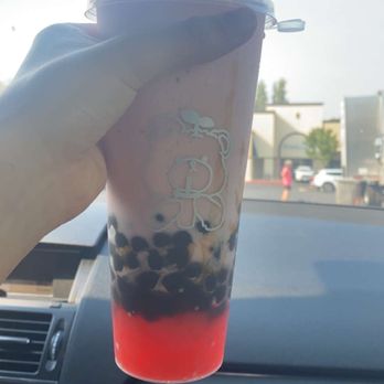 Sweetea - Strawberry colada with double boba and strawberry jelly - Desserts Near Me - Fair Oaks, California