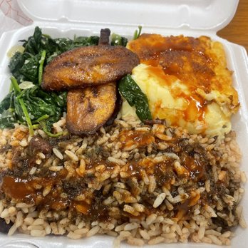 Kemper's Cafe - Spinach Mac and Cheese Rice and Peas - Caribbean Near Me - Atlanta, Georgia Kemper's Cafe - Spinach Mac and Cheese Rice and Peas - Caribbean Near Me - Atlanta, Georgia