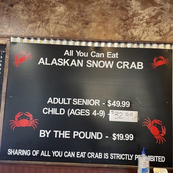 Catfish Cove - Prices for crab with the buffet - Seafood Near Me - Yukon, Oklahoma