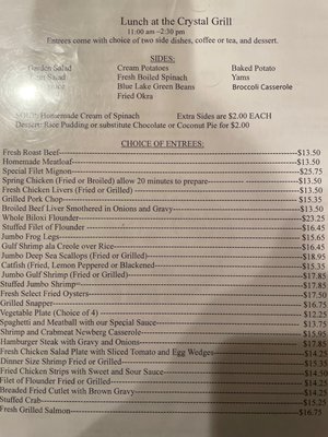 Menu photo 4 The Crystal Grill Greenwood, MS Menu photo 4 The Crystal Grill Greenwood, MS