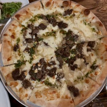 Hearsay on the Strand - Steak & Blue Cheese pizza, needed more blue cheese - American Near Me - Galveston, Texas Hearsay on the Strand - Steak & Blue Cheese pizza, needed more blue cheese - American Near Me - Galveston, Texas
