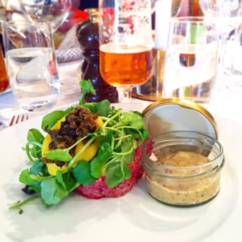 Strandvägen 1 - Steak tartar w/ fried capers, baked egg yolk & mustard (145 SEK) - Bistros Near Me - Stockholm, Alberta Strandvägen 1 - Steak tartar w/ fried capers, baked egg yolk & mustard (145 SEK) - Bistros Near Me - Stockholm, Alberta