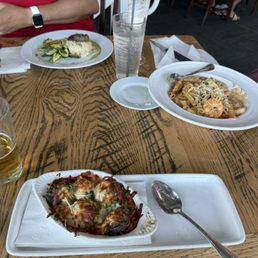 Stuffed mushrooms, steak dinner, shrimp pasta Stuffed mushrooms, steak dinner, shrimp pasta