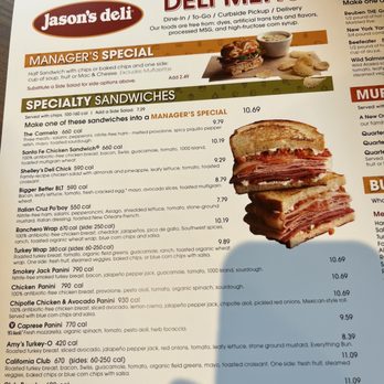 Jason's Deli - Menu! - Sandwiches Near Me - Spartanburg, South Carolina