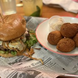 Cherry Street Pub - Bayou Burger with Hush Puppies