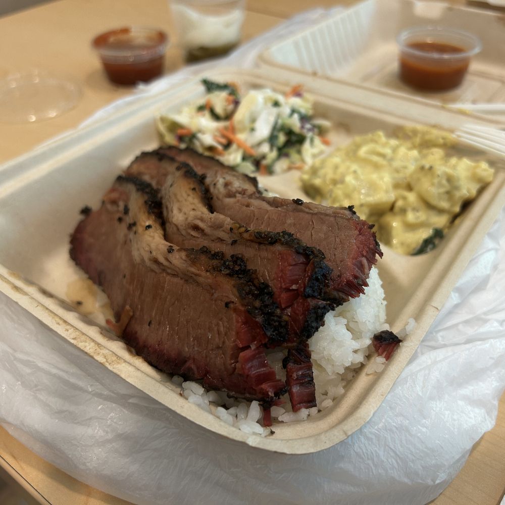 Sunset Texas Barbecue - Brisket plate. - Barbeque Near Me - Honolulu, Hawaii Sunset Texas Barbecue - Brisket plate. - Barbeque Near Me - Honolulu, Hawaii
