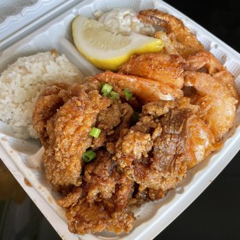 Grind Wit Tryz - Combo plate with Ono chicken and garlic shrimp - Filipino Near Me - Portland, Oregon Grind Wit Tryz - Combo plate with Ono chicken and garlic shrimp - Filipino Near Me - Portland, Oregon