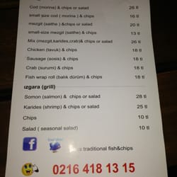 Pae's Traditional Fish And Chips - Menü