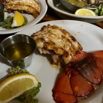 Johnny McNally’s Fairview Lodge - Lobster tails to go with the porterhouse for some surf and turf; cooked perfectly! - American Near Me - Kernville, California