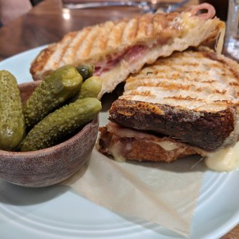 Mr West Cafe Bar Downtown - Grilled Cheese with Rosemary Ham (comes with little cornichons!) - Bars Near Me - Seattle, Washington