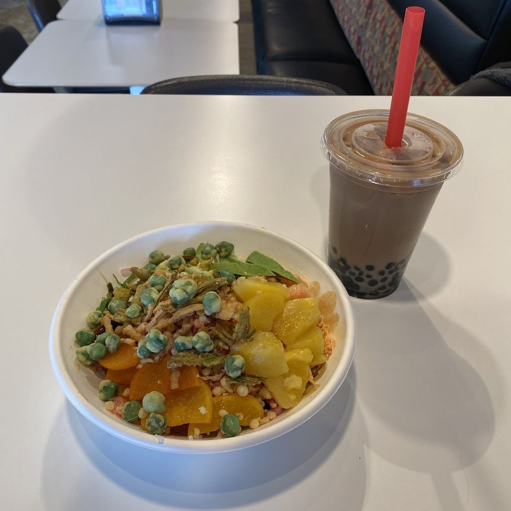 Poke Toki - I got a build your own spicy salmon and spicy tuna poke bowl with a milk tea boba - Poke Near Me - Grand Rapids, Michigan Poke Toki - I got a build your own spicy salmon and spicy tuna poke bowl with a milk tea boba - Poke Near Me - Grand Rapids, Michigan