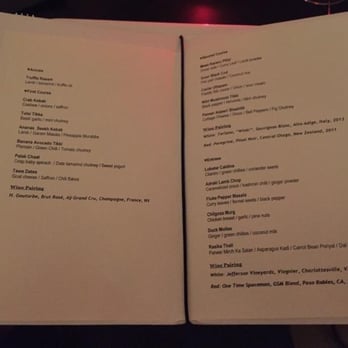 Rasika - Valentines 4 course tasting - menu - Indian Near Me - Washington, DC, District of Columbia